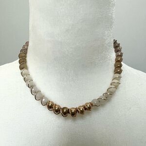 High quality beaded collar necklace with gold tone coil
